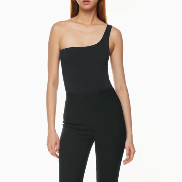Aritzia Contour One Shoulder Bodysuit Black - Picture 1 of 9